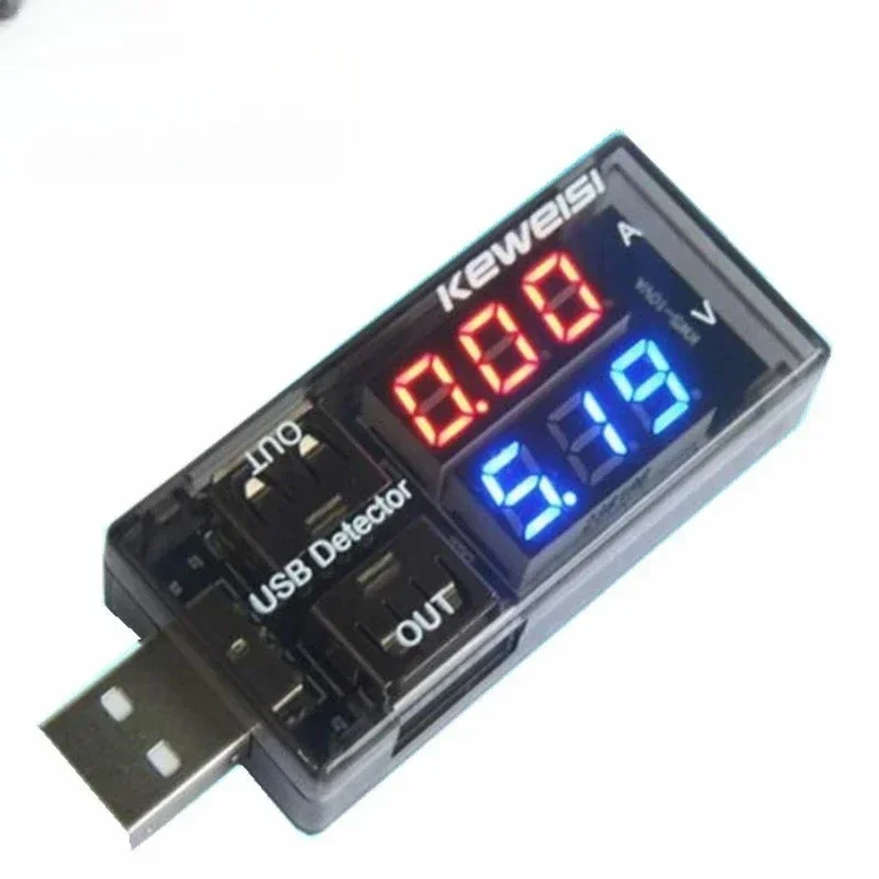 10pcs Red+Blue Dual USB Current Voltage Charging Detector Tester Battery Voltmeter Ammeter Charger Doctor