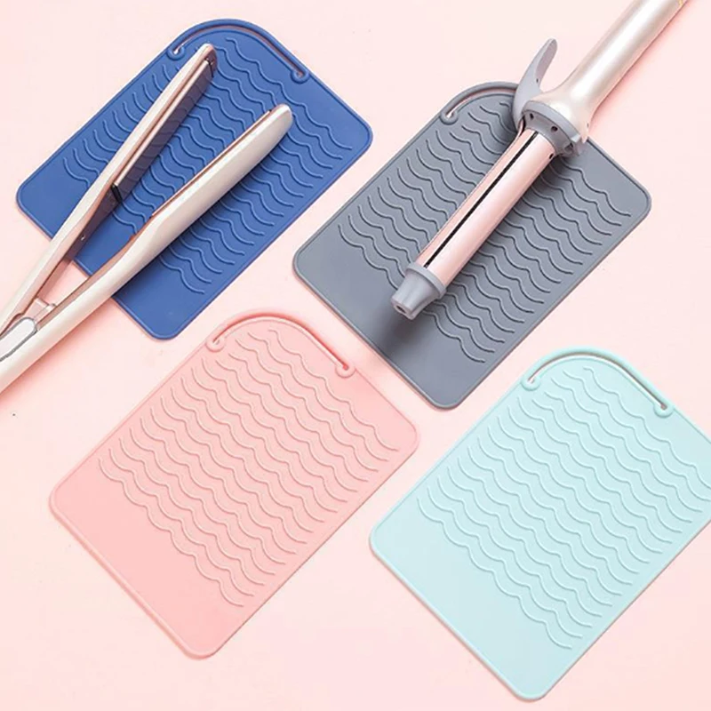 Portable Silicone Heat Resistant Mat Hair Straightener Curler Insulation Pad Non-Slip Anti Heat Mat Hair Styling Tool For Travel