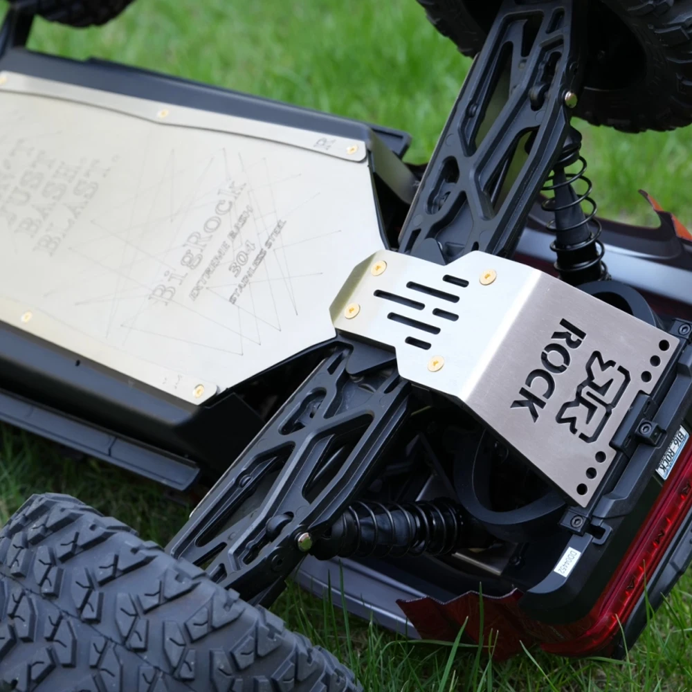 GPM for ARRMA 1/7 BIG ROCK 6S 4X4 BLX ARA7612 MONSTER TRUCK RC Car Metal Stainless Steel Front Center Rear Chassis Armor