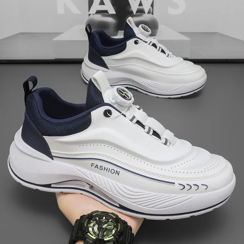 2026 Men's Casual Sneakers Summer Trend Breathable Button Running Shoes Outdoor Men's Comfortable Platform Shoes Tenis Masculino