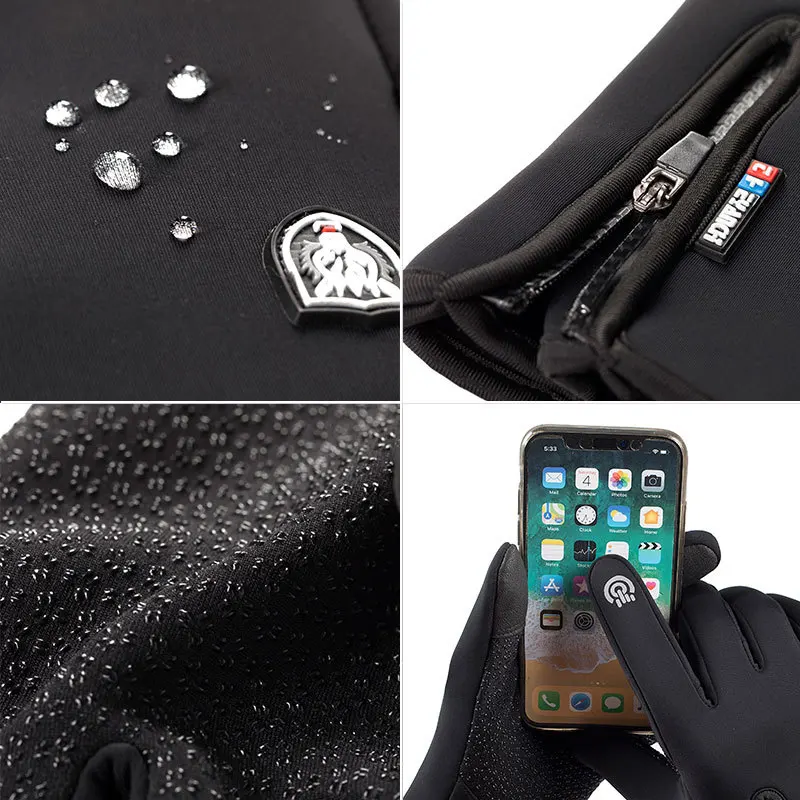 Winter Gloves Waterproof Thermal Touch Screen Thermal Windproof Warm Gloves Cold Weather Running Sports Hiking Ski Gloves