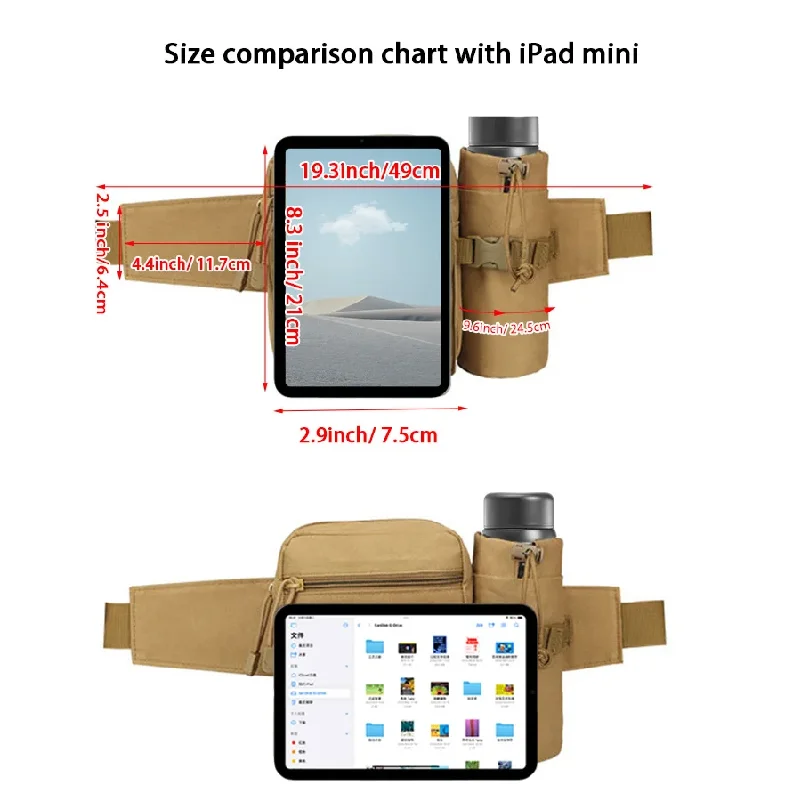 Multi-sport water bottle waist bag is detachable and suitable for outdoor sports such as mountaineering, camping, and hiking