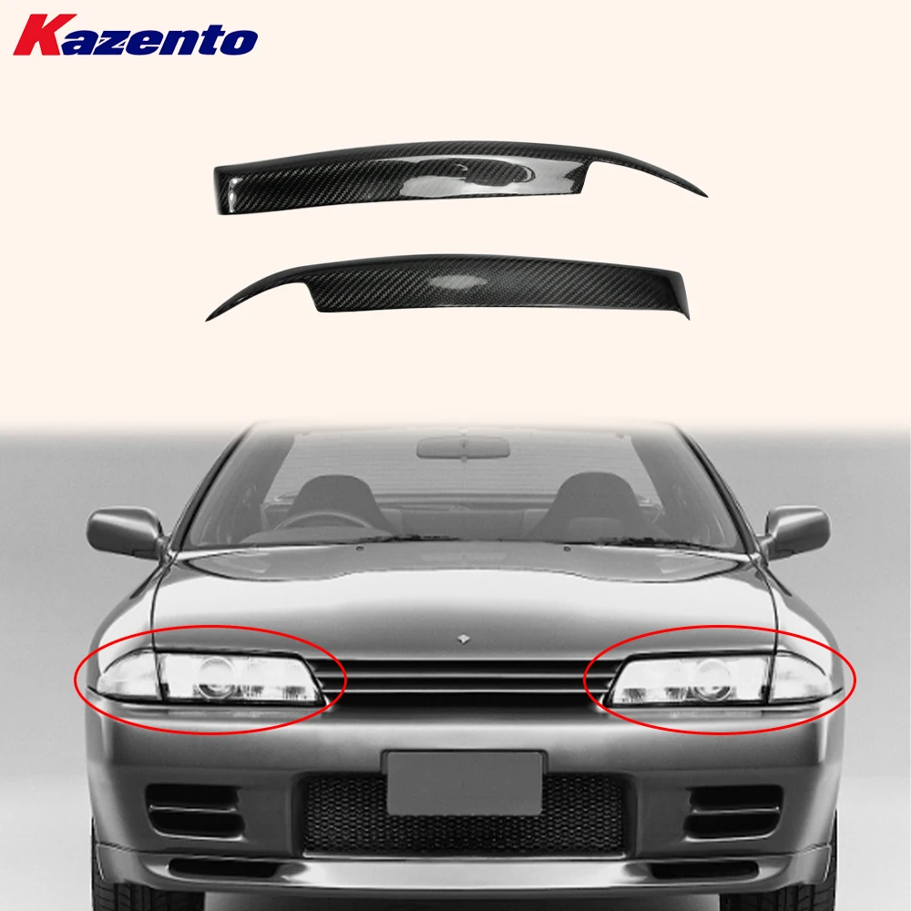 

For Nissan Skyline R32 GTR Coupe 2D 1989-1993 Carbon Headlight Eyebrow Eyelid