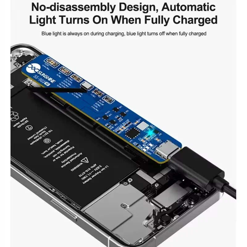 ซันไชน์ SS-903 SE Removal-ฟรีแบตเตอรี่ชาร์จ Activation Board สําหรับ iPhone 8-16 Pro Max แบตเตอรี่ Circuit Board ชาร์จเครื่องทดสอบ