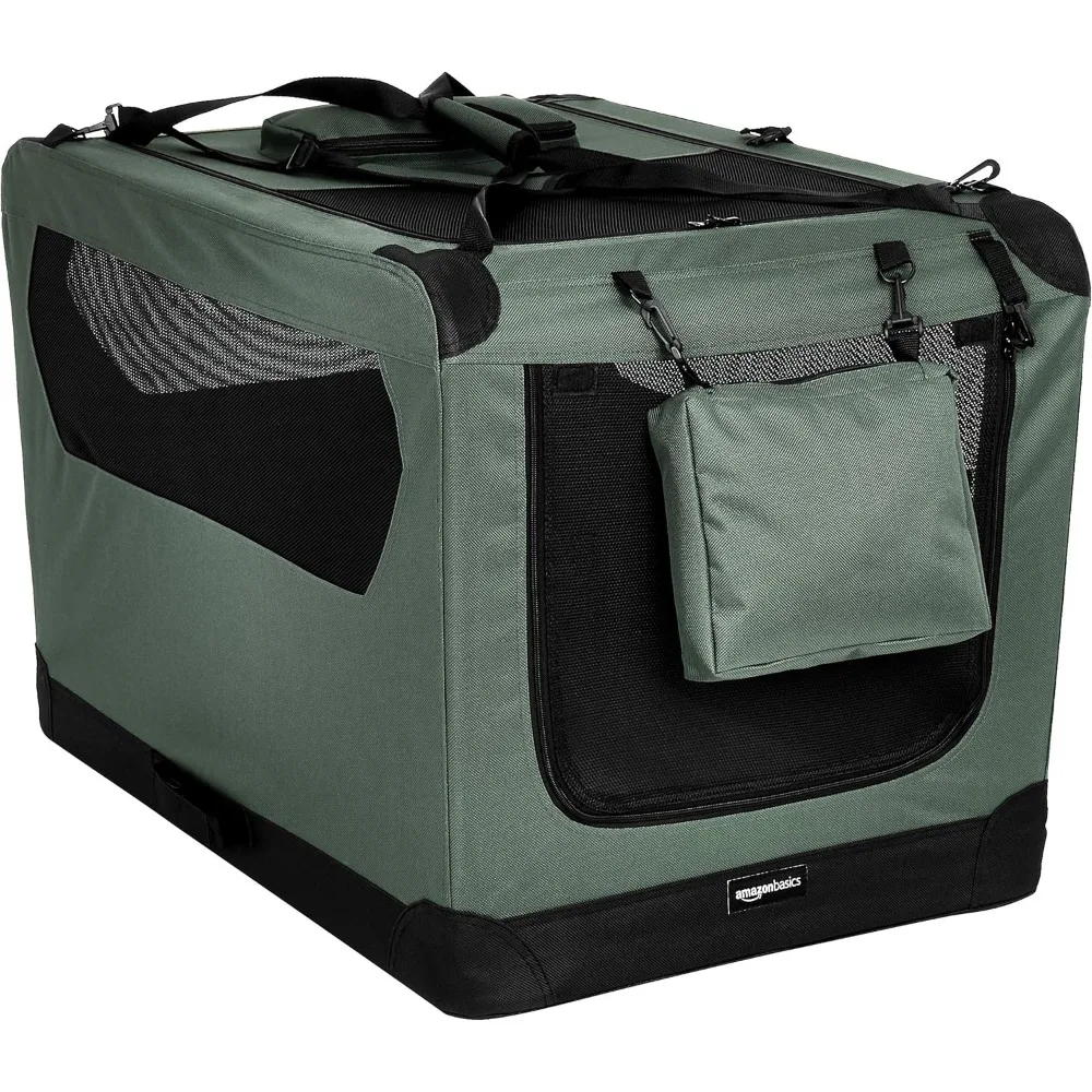 

Folding Portable Soft Pet Dog Crate Carrier Kennel, 36 x 24 x 24 inches, Grey