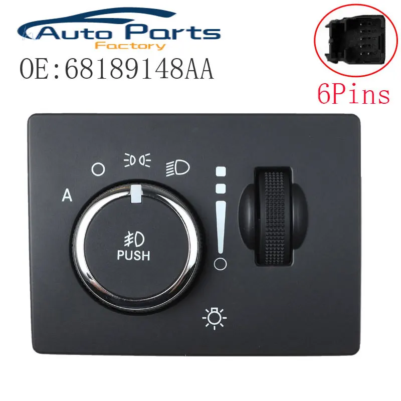 

Новинка переключатель фар Автомобильные фары и противотуманные фары для Chrysler 300C 06 07 Jeep Grand Cherokee Dodge Challenger 68189148AA