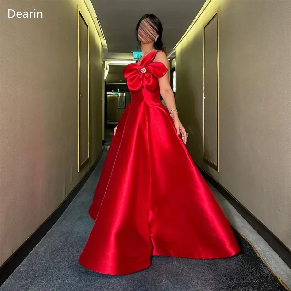 

Customized Prom Gown Women Formal Evening Dress Dearin Shoulder Girdle Ball Floor Length Skirts Draped 3D Flower Bespoke Occasio