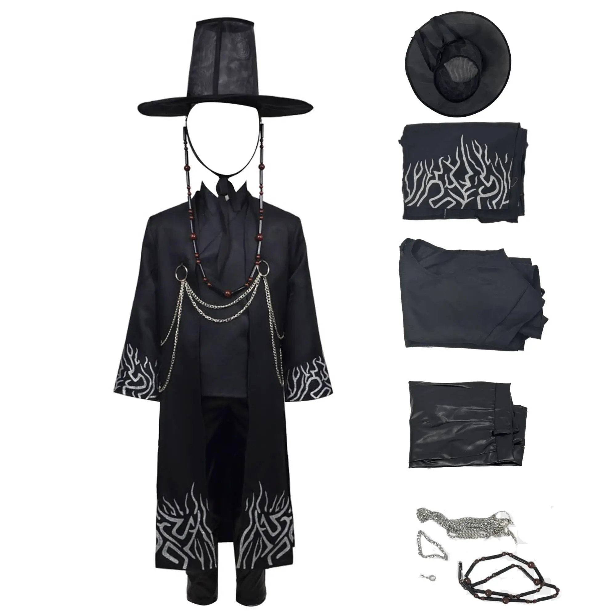 

K-pop Demon Hunter Costume Jinu Cosplay Outfits Coat Black Suit rt Pant Belt Hat Halloween Costumes Props For Boy Girls