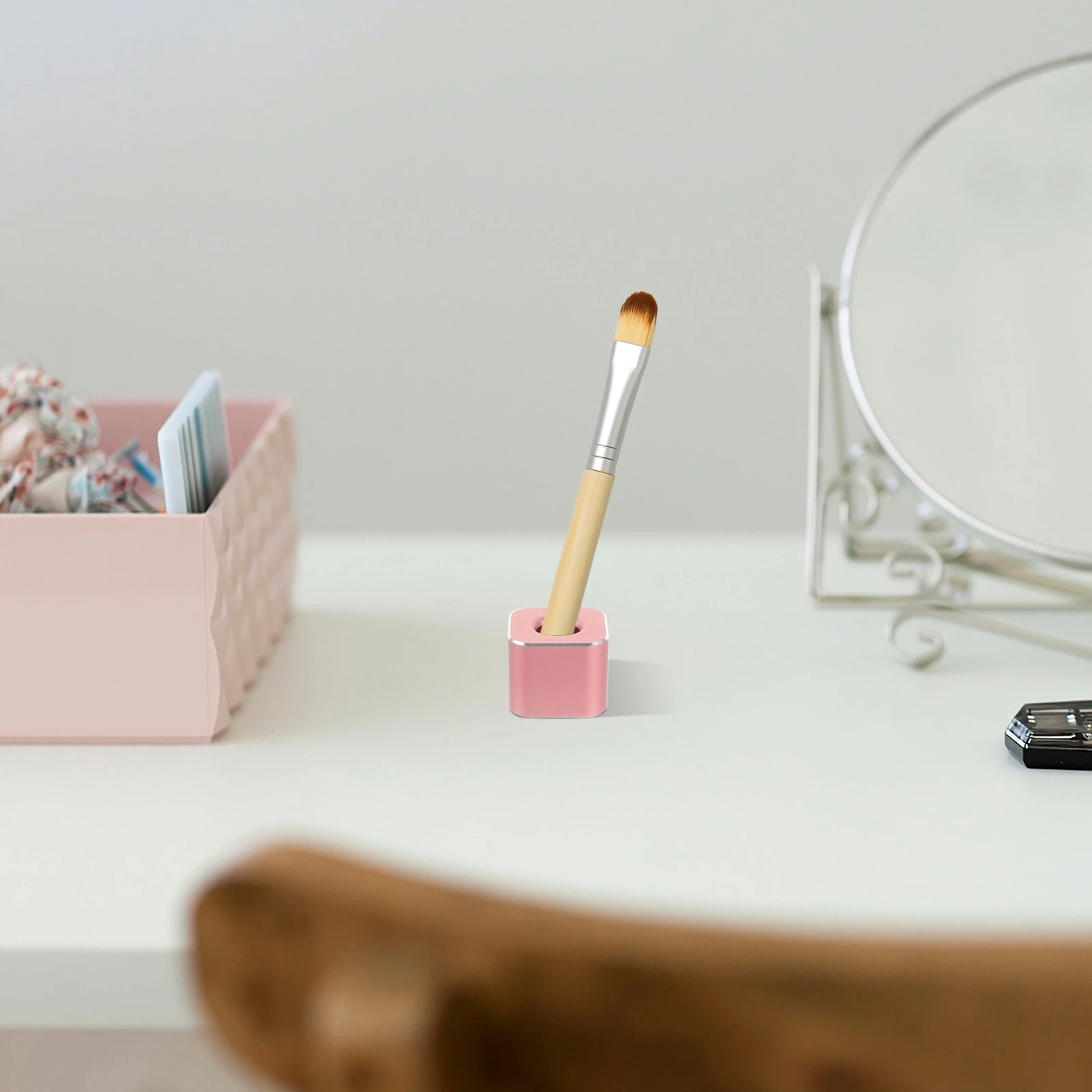 

Metal Holder Single Base Desk Organizer Rose Gold Aluminum Alloy Fine Workmanship Practical Use Creative Design Pen Storage Rack