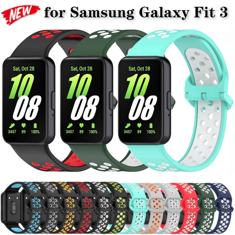 

Two-color Silicone Strap For Samsung Galaxy Fit 3 Band Sport Bracelet Watchband Correa For Samsung Galaxy Fit 3 Belt Wristband