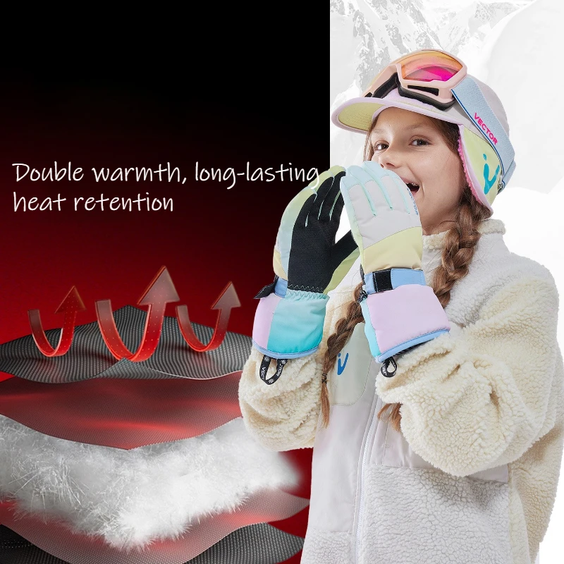 Thickened Children's Ski Gloves Warm Waterproof Windproof Skiing Gloves Lightweight Winter Sports Accessories Durable Copozz