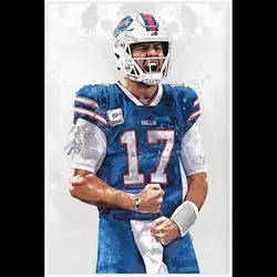 Josh Allen Canvas Wall Art Poster xinch Sports Decor for Bedroom Living Room