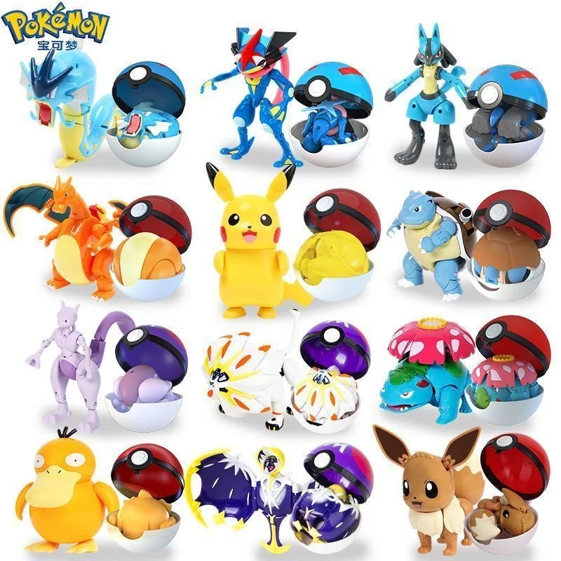 Figuras de la Serie Pokémon: Pikachu, Squirtle, Mewtwo, Modelos de Escenas de Anime, Llaveros, Juguetes, Adornos de Escritorio, Coleccionables para Fans, Regalos