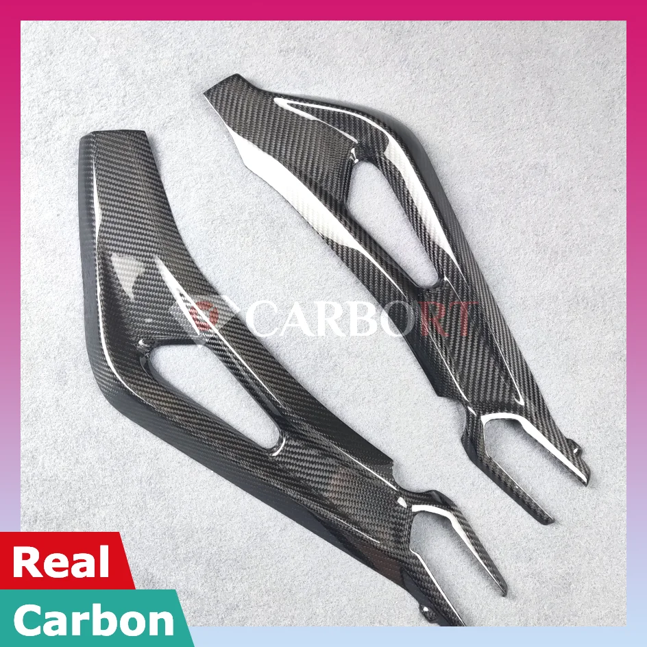 For Triumph Street Triple 765 R RS Carbon Fiber Swingarm Guard Swing Arm Cover Side Fairing 2020 2021 2022 Cowl Protection Panel