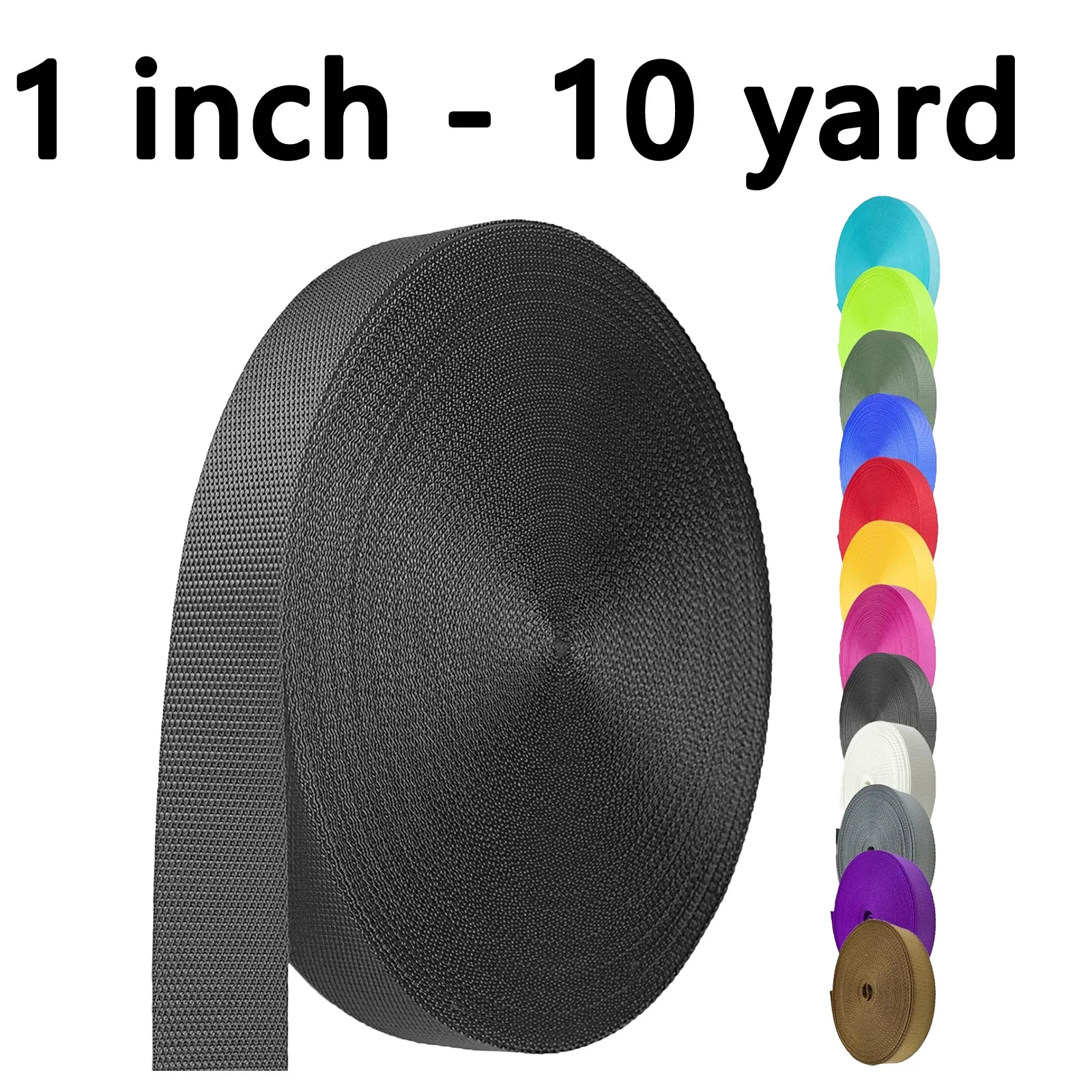 Nylon Webbing 1 Inch - 10 Yard, Heavy Duty Nylon Webbing Strap, Durable Nylon Strapping for Indoor or Outdoor Gear