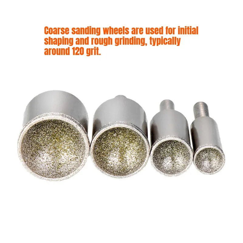 3-25mm Diamond Mounted Point SPHERICAL CONCAVE Head Grinding Bit Tools For Grinding And Polishing Spherical Jade And Amber