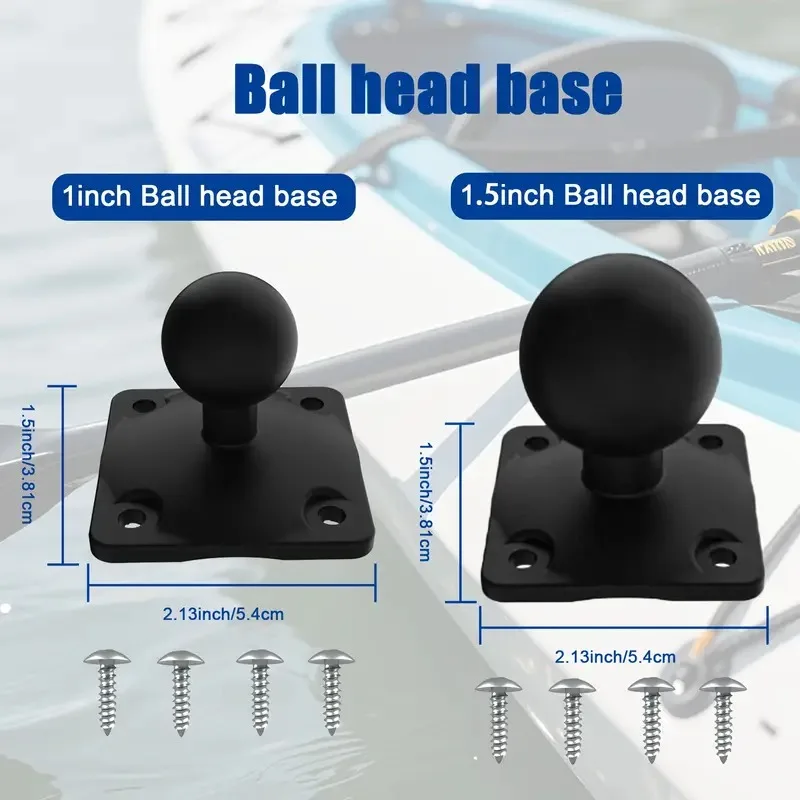 

Aventik Ball Mount Base with 4-Hole AMPS Square Plate Compatible with RAM Mounts B Size 1/1.5 Inch Ball Double Socket Arm