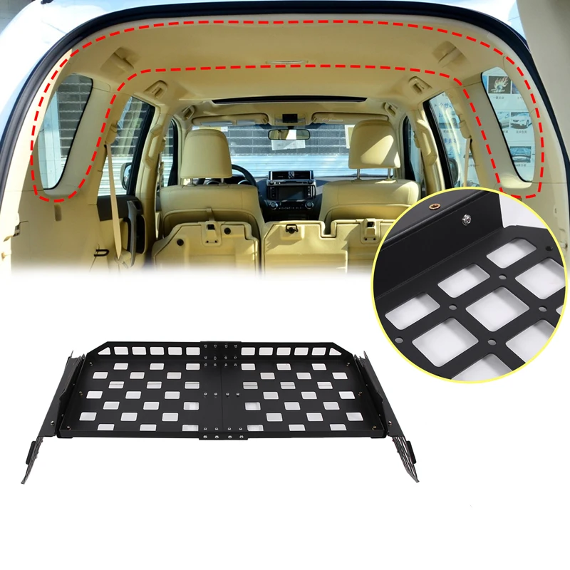 

Zinky for Toyota Land Cruiser Prado 2010-2023 Car Rear Trunk Side Window Shelf Debris Rack Organizer Layered Rack Alloy Accessor