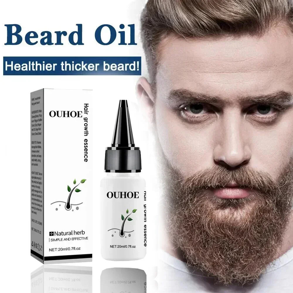 Óleo essencial de crescimento do cabelo para barba para homens, produto anti-perda de cabelo, crescimento natural do bigode, cuidado nutritivo da barba, original, novo