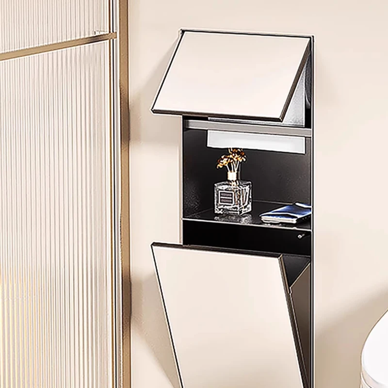 Stainless Steel Trash Can Niche Embedded Concealed Toilet Toilet Rack Next To Bathroom