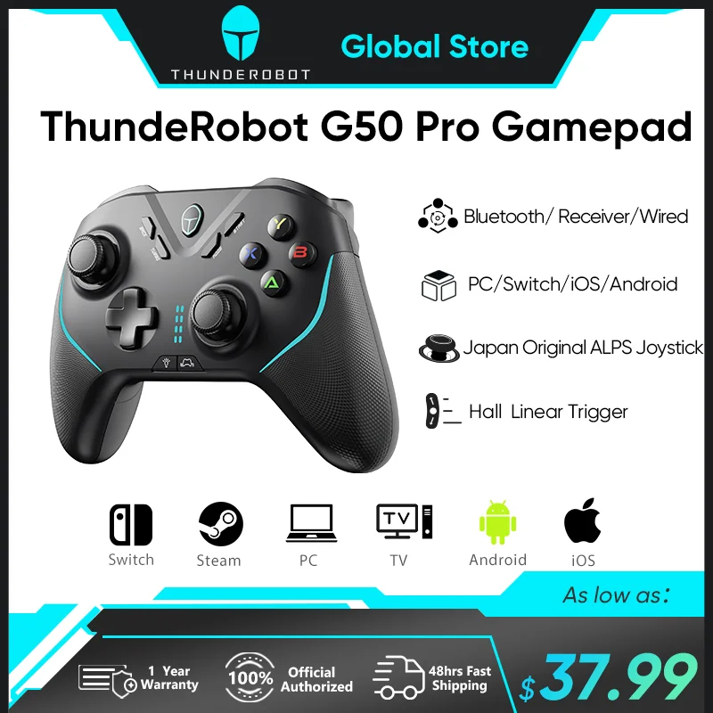 

Thunderobot G50 Pro Gamepad For PC Buletooth Wireless Wired Controller Vibration Gamepad Joystick for Nintendo Switch PC STEAM