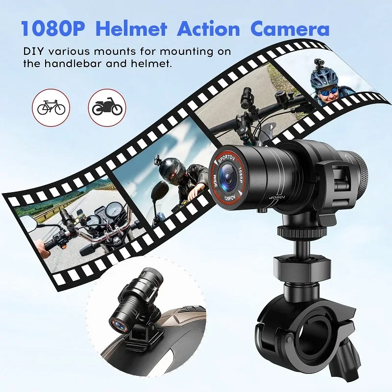 Mini Sport DV Action Sports Camera Flashlight Helmet Full HD 1080P Video Ideal for Bike, Cycle, Motorcycle Waterproof Camcorder