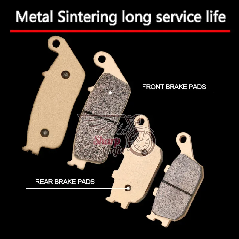Motorcycle Copper-Based Front & Rear Brake Pads For Kawasaki Z750 ZR750 ABS 07-11 Z650 ER650 17-19 KLE650 Versys EX650 Ninja650