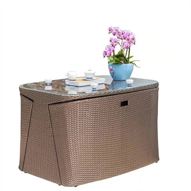 Outdoor table and chair combination, outdoor courtyard furniture, white balcony table and chair three-five-piece set