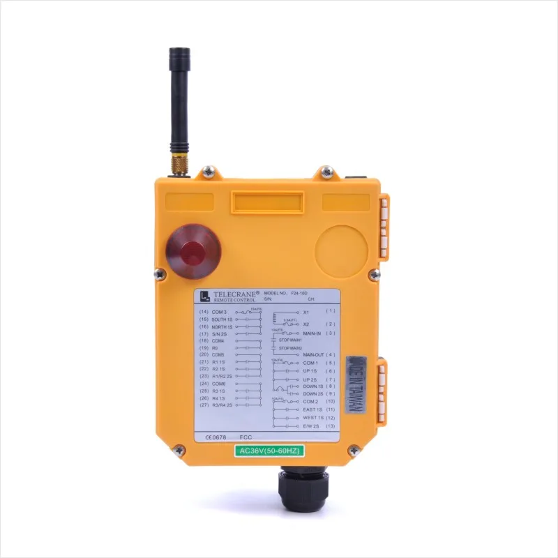 Imagem -05 - Interruptor de Controle Remoto sem Fio Telecrane F2410d Industrial Rádio Grua Velocidade Dupla 36v 220v 380v 10 Canais