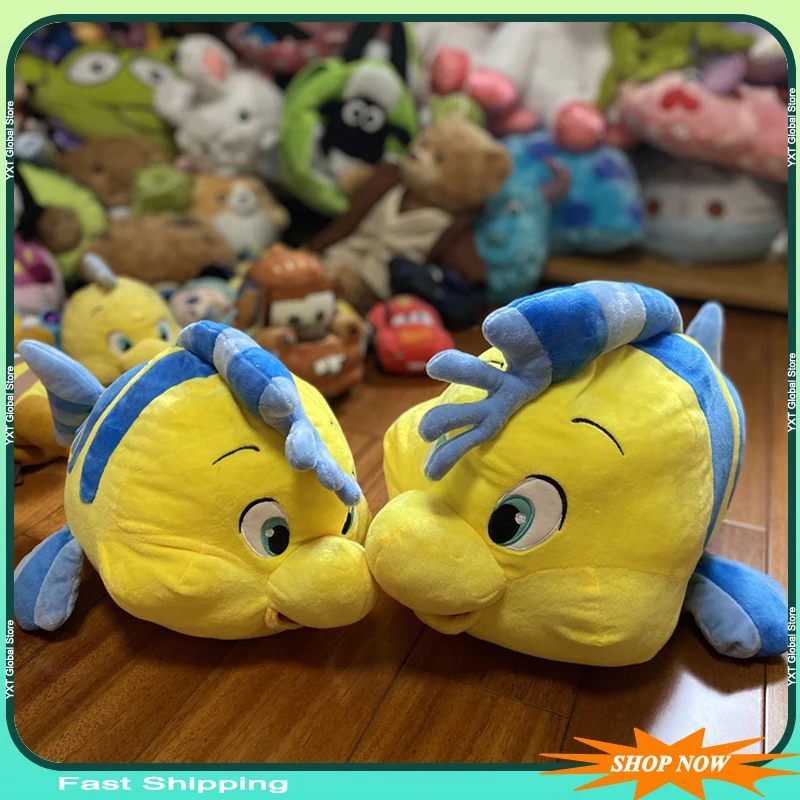 

Flounder Ariel The Little Mermaid Princess Plush Toy Stuffed Plushie Doll Cartoon Cute Chubby Pillow Home Bed Decor Xmas Gift