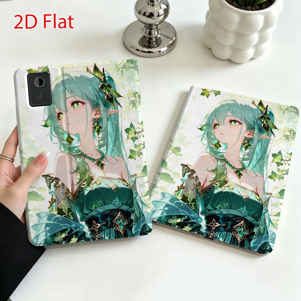 Green hair anime girl For Lenovo Xiaoxin Pad Pro Tab P12 P11 11 13 11.2 inch K11 Plus Pen Tray Tablet Case Soft