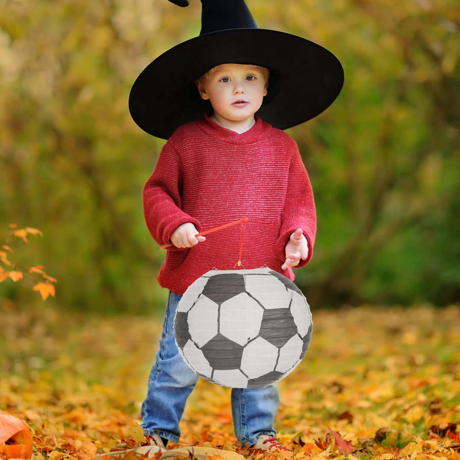 1pcs Football Pattern Paper Lanterns Hanging Decorations Room Kindergarten Classroom Party Portable Diy Light Safe