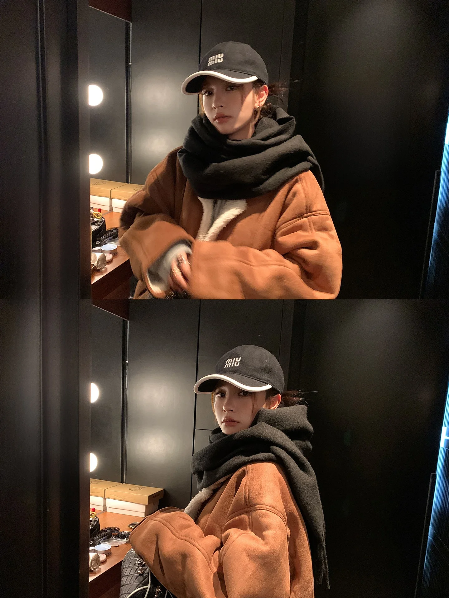 

LIONE Sli Brown Fur Jaet Eco-Friendly Leather And Fur Inteation Youth Casual Windproof Water-Resistant ort Coat