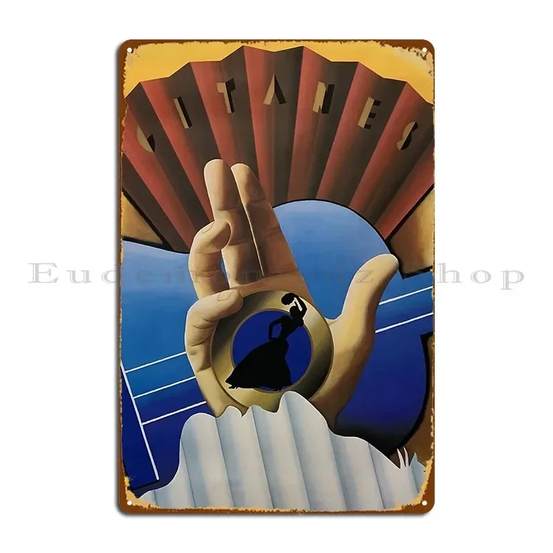 Letrero Metálico Decorativo con Diseño de Cigarrillos Gitanes para Garaje