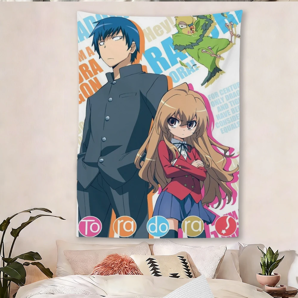 Toradora Tapestry Taiga Aisaka Ryuuji Takasu Anime Couple Wall Hanging Bedroom Dorm Otaku Decor Fan Gift