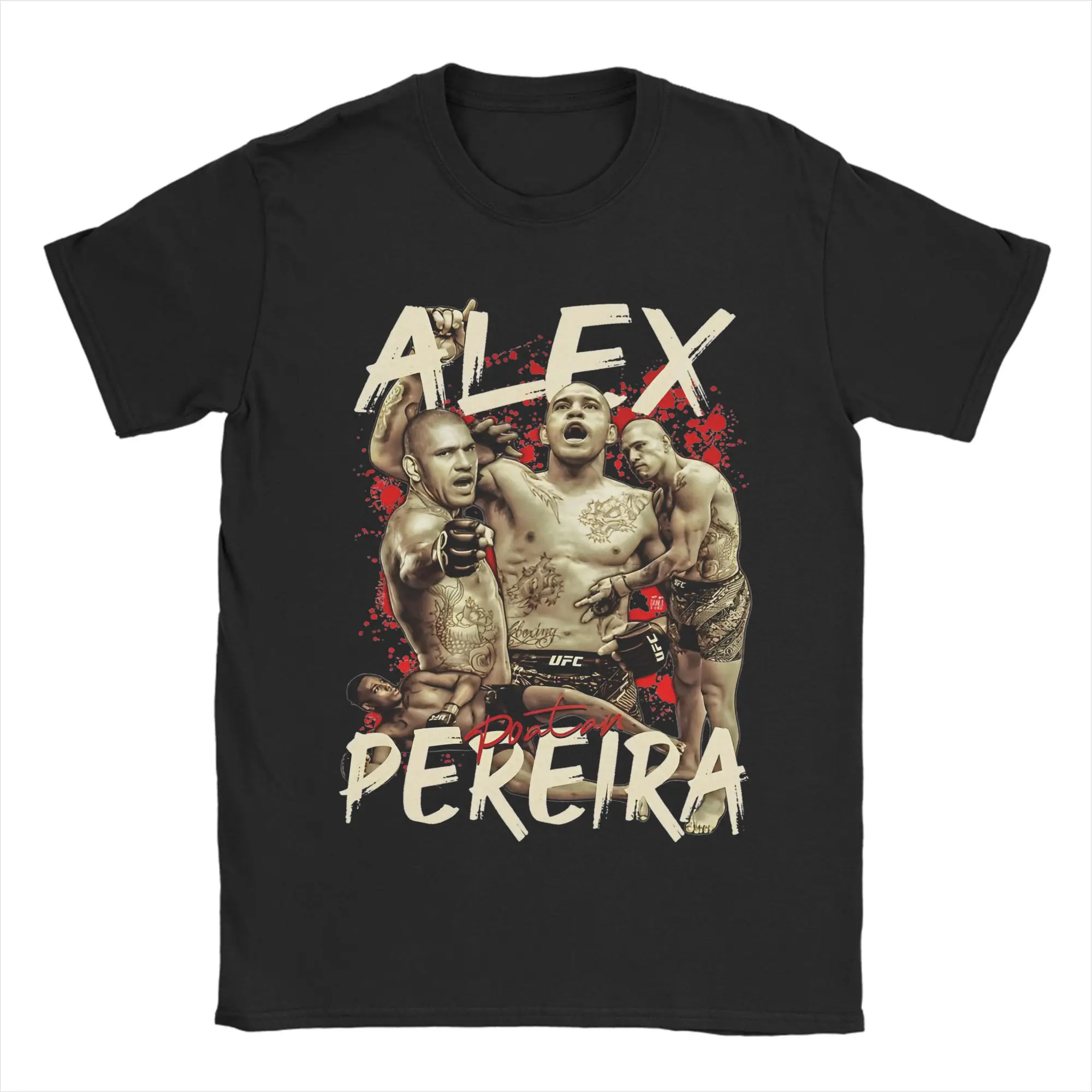 Alex Poatan Pereira Boxing Boxer T Shirts Men Women Pure Cotton Unique T-Shirt Crew Neck  Tee Shirt Short Sleeve Tops Plus Size