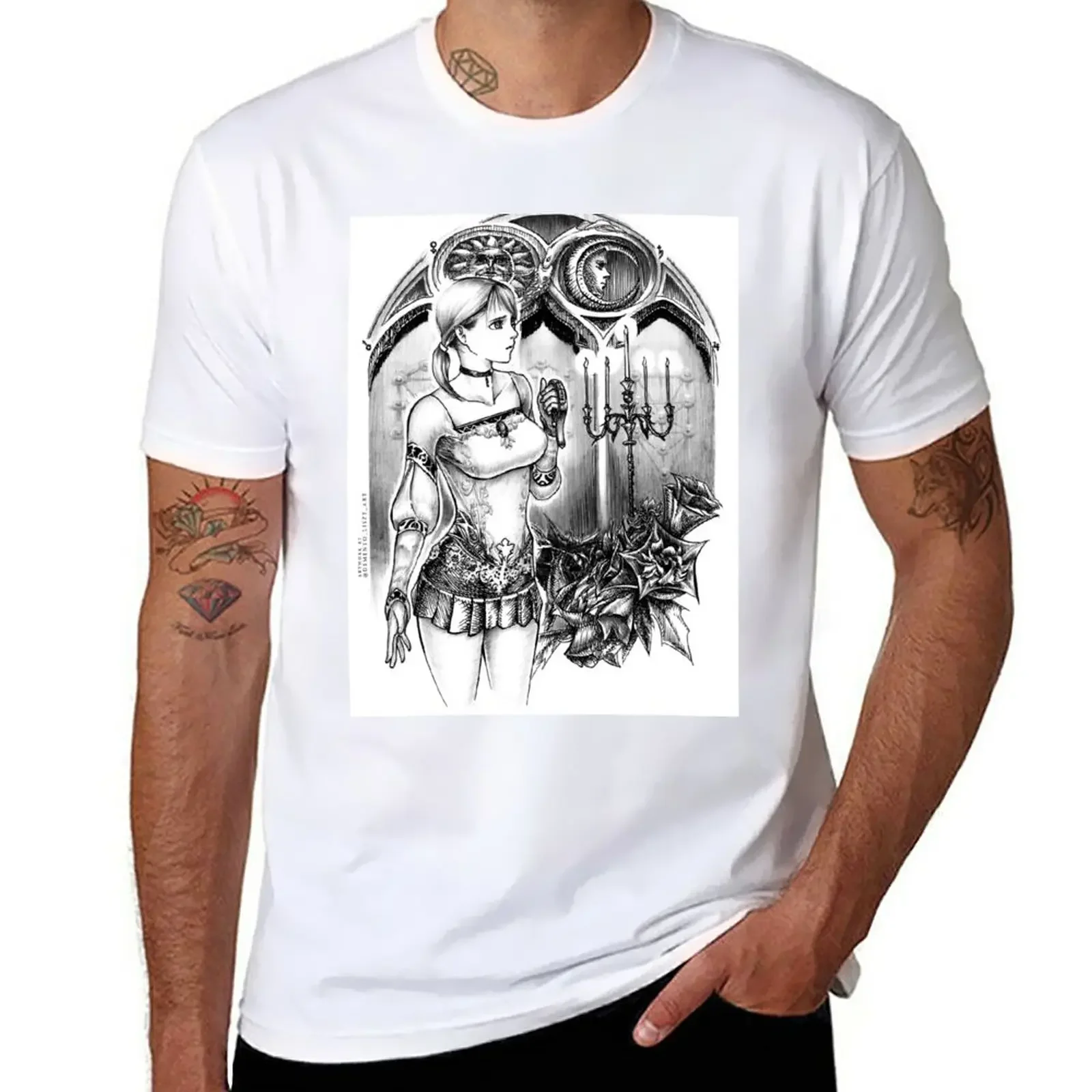 Haunting Ground - Fiona looking for Hewie T-Shirt summer top plain mens white t shirts