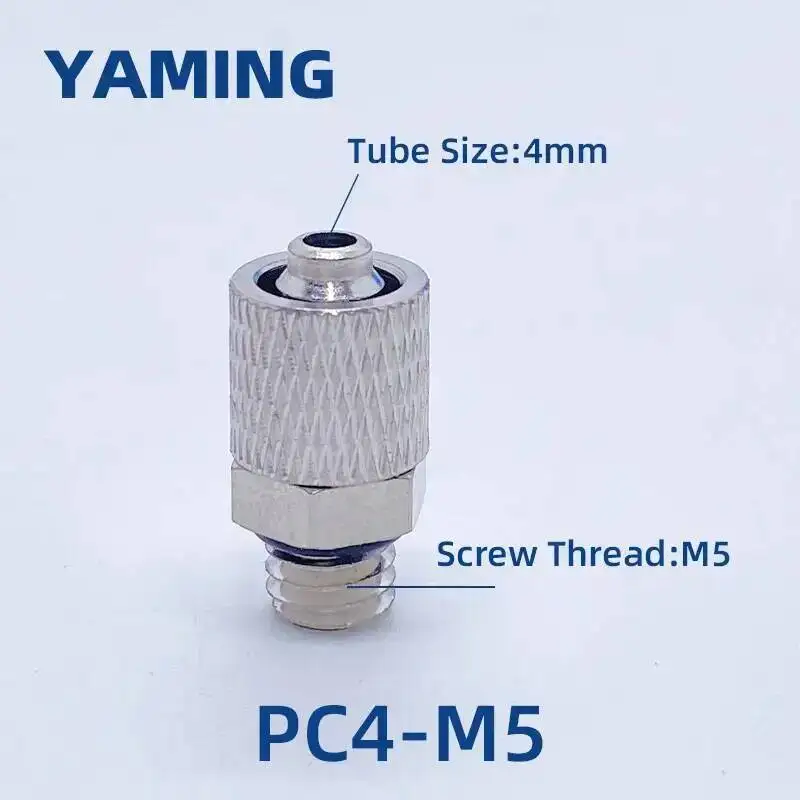 10pcs PC4-M5 M6 PC6 PL4 PL6 Pneumatic Fitting Quick Fast For Air Hose Connector Tube Nickel Plated Copper Pneumatic Fitting