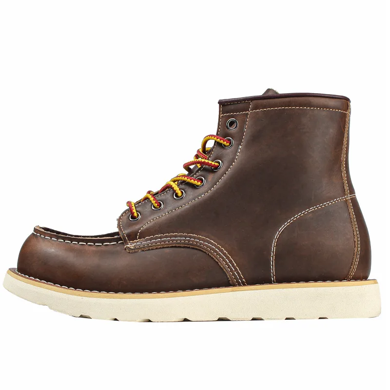 

American 875 Retro Mark Toe Men's Boots Workwear Sle ort Calf PU Leather Desert Boots Fall Season Collection