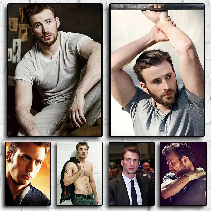 Chris Evans Canvas Poster  HighQuality Wall Art for Home  Living Room Decor Elegant Movie Star Print