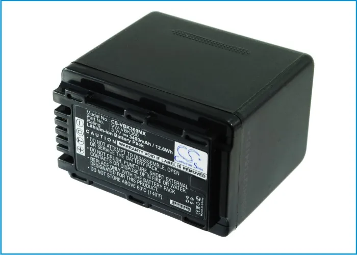 CS Panasonic Battery for SDR-H85 T55 T50 S50 SD60 TM60 HS60K SD60K H85A T50K HC-V10 V100 HC-V700 700M fits FNB-57 64 VW-VBK360