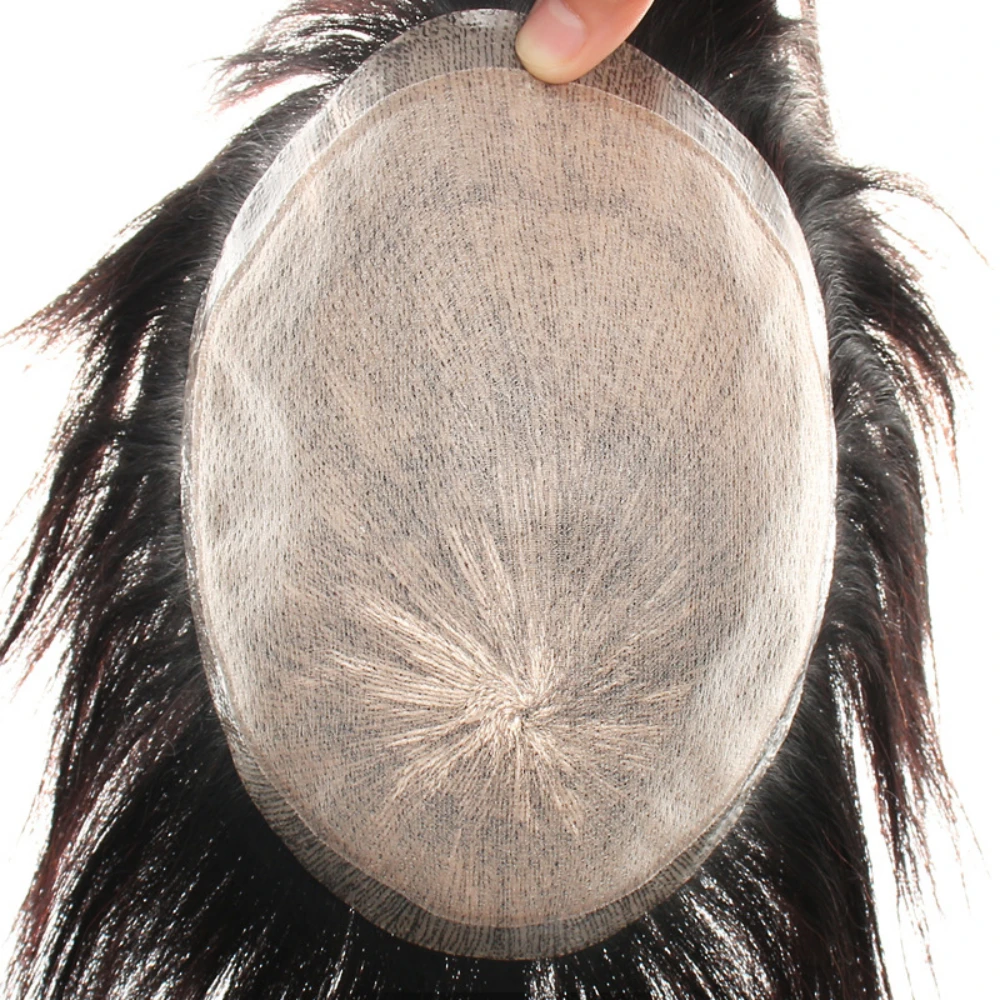 

13x18/14X19/18X20 легкий дышащий мужской пустой парик человеческий парик настоящая система замены волос для мужчин безволосый выпадение волос