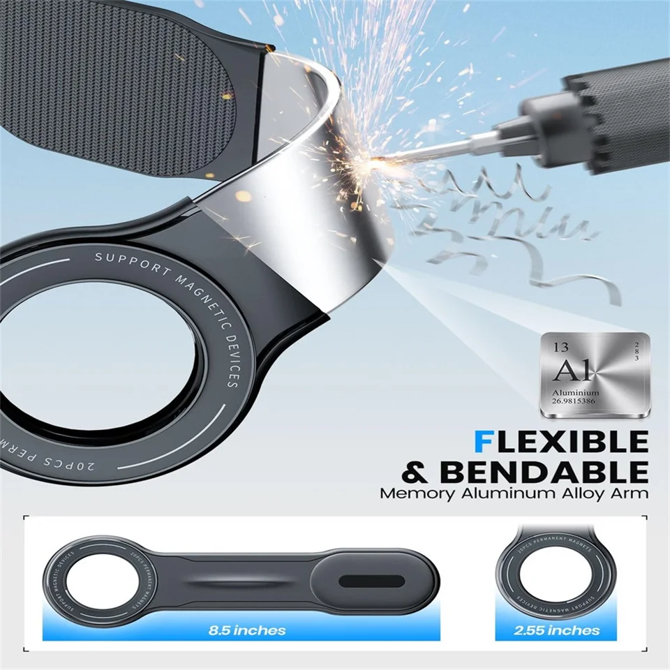 Magnetic Car Phone Holder Foldable Bendable Car Cell Phone Support Mount For iPhone 15 14Pro Max 13 12 Universal Dashboard Paste