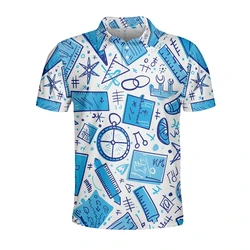 Funny Mathematics Class Graphic Polo Shirt For Men Fashion Summer Lapel 3D Printed Math Teacher T Shirt Casual Oversized Tees