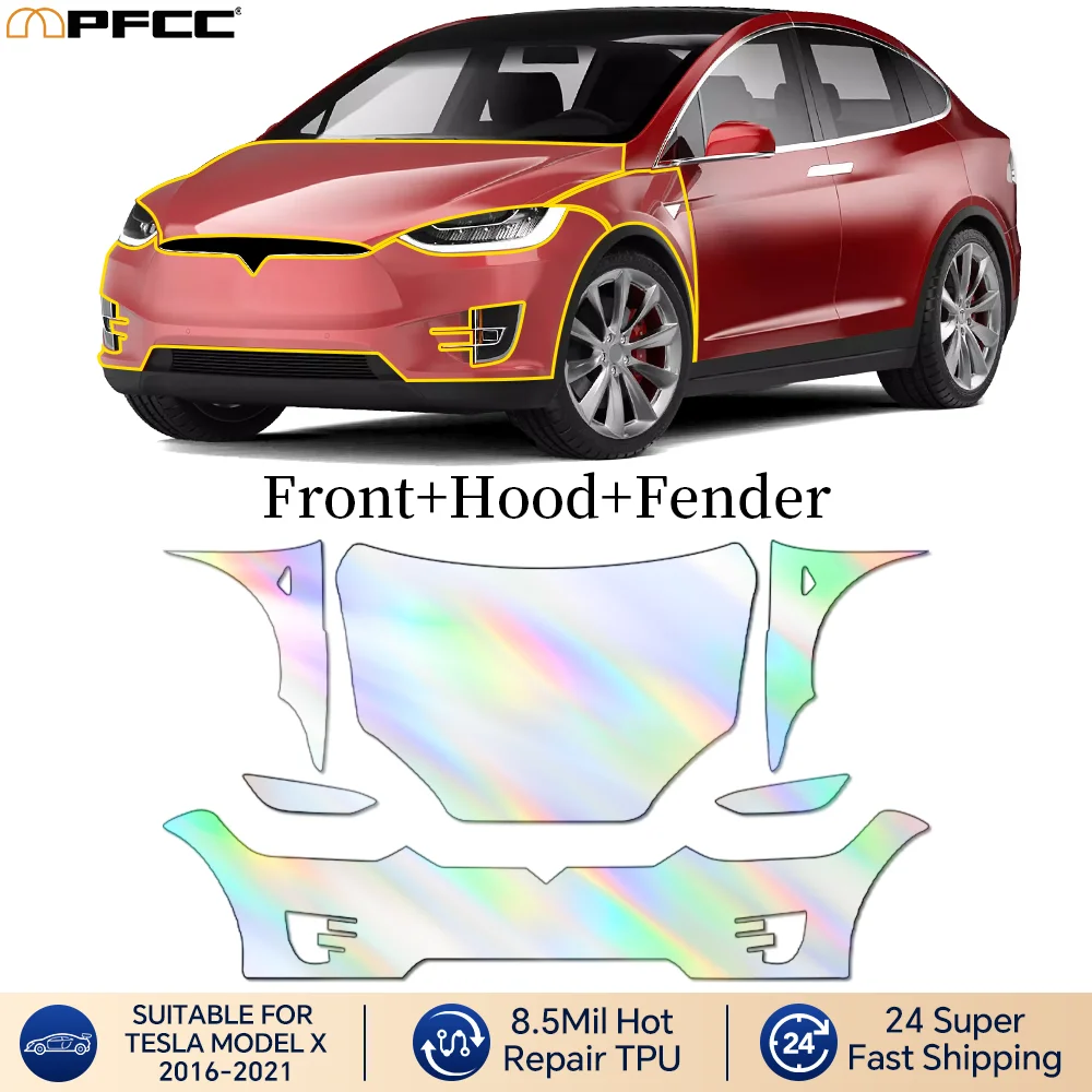 

Для Tesla Model X 2016-2021 автомобильная предварительно вырезанная защитная пленка для краски, полная автомобильная защита от царапин, внешний ТПУ PPF, прозрачная защита от царапин