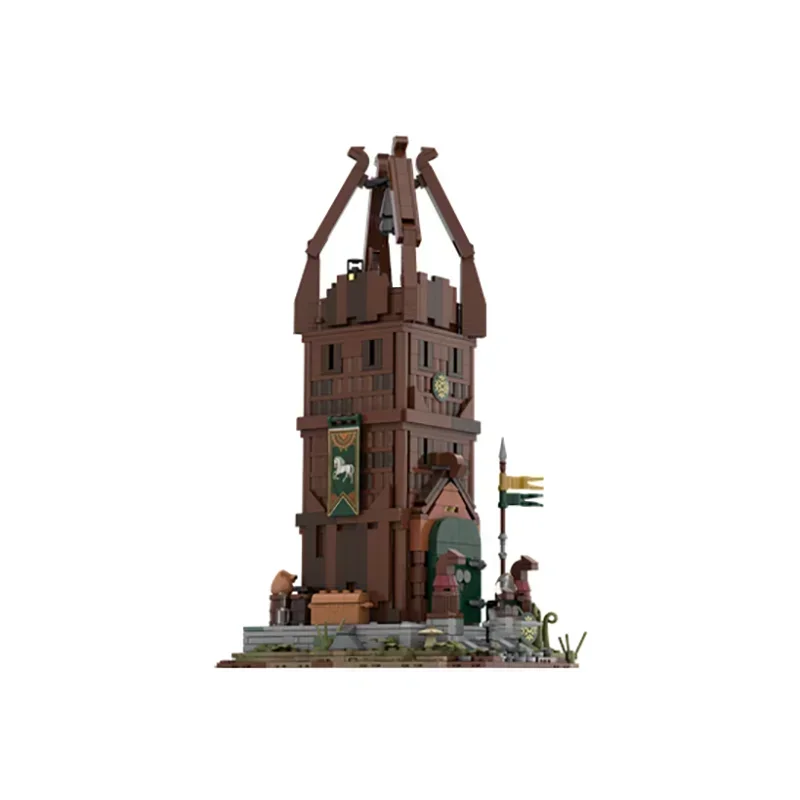 Anéis filme ycmoc blocos de construção rohan torre de vigilância modelo tecnologia tijolos diy os tempos medievais castelo mágico crianças brinquedos