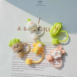 Bonitas tapas de paja Kawaii, adornos de paja de silicona para taza Stanley, 40 oz, pajitas a prueba de fugas y polvo, accesorios para vasos