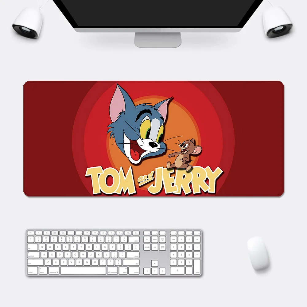 T-tom and J-Jerry cats mouse Mousepad HD Printing Computer Gamers Locking Edge Non-slip Mouse Pad Keyboard PC Desk Pad