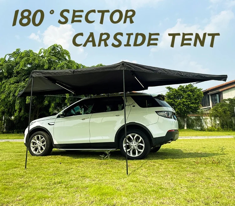 Tenda laterale per auto da 180 gradi 2m/2.5m 600D Impermeabile autoportante Baldacchino laterale per auto Tenda per veicolo Configurazione rapida espandibile