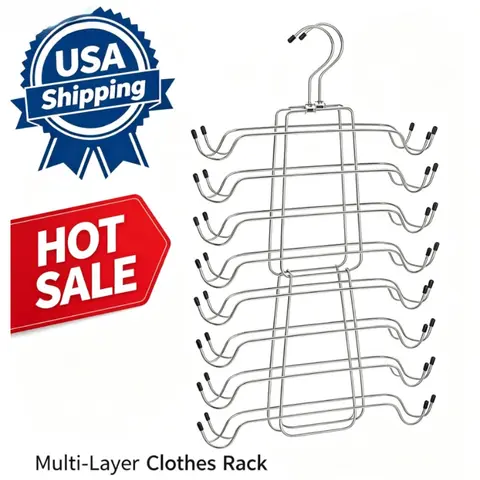 Heavy Duty Folding Tank Top & Bra Hanger for Adult - Space Saving Metal Design, 1 Count